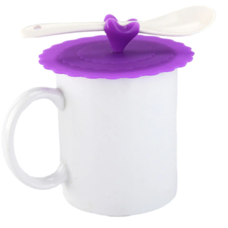 Purple Cup cover with slot in handle