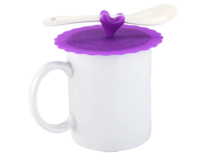 Purple Cup cover with slot in handle